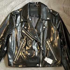 NWT Blank NYC Fo-Patent Leather Motorcycle Jacket